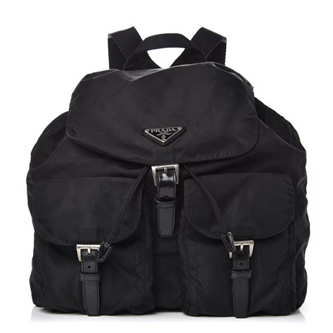 prada backpack vela medium nylon nero black|prada backpack large.